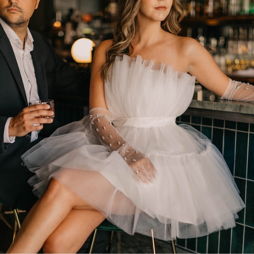 12th Tribe White Strapless Dress
